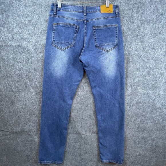 Smith & Mills Denim Jeans Mens 34 Blue Slim Straight Stretch Classic - Picture 2 of 9